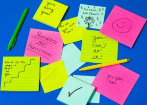 starting a creative business mantras and postits